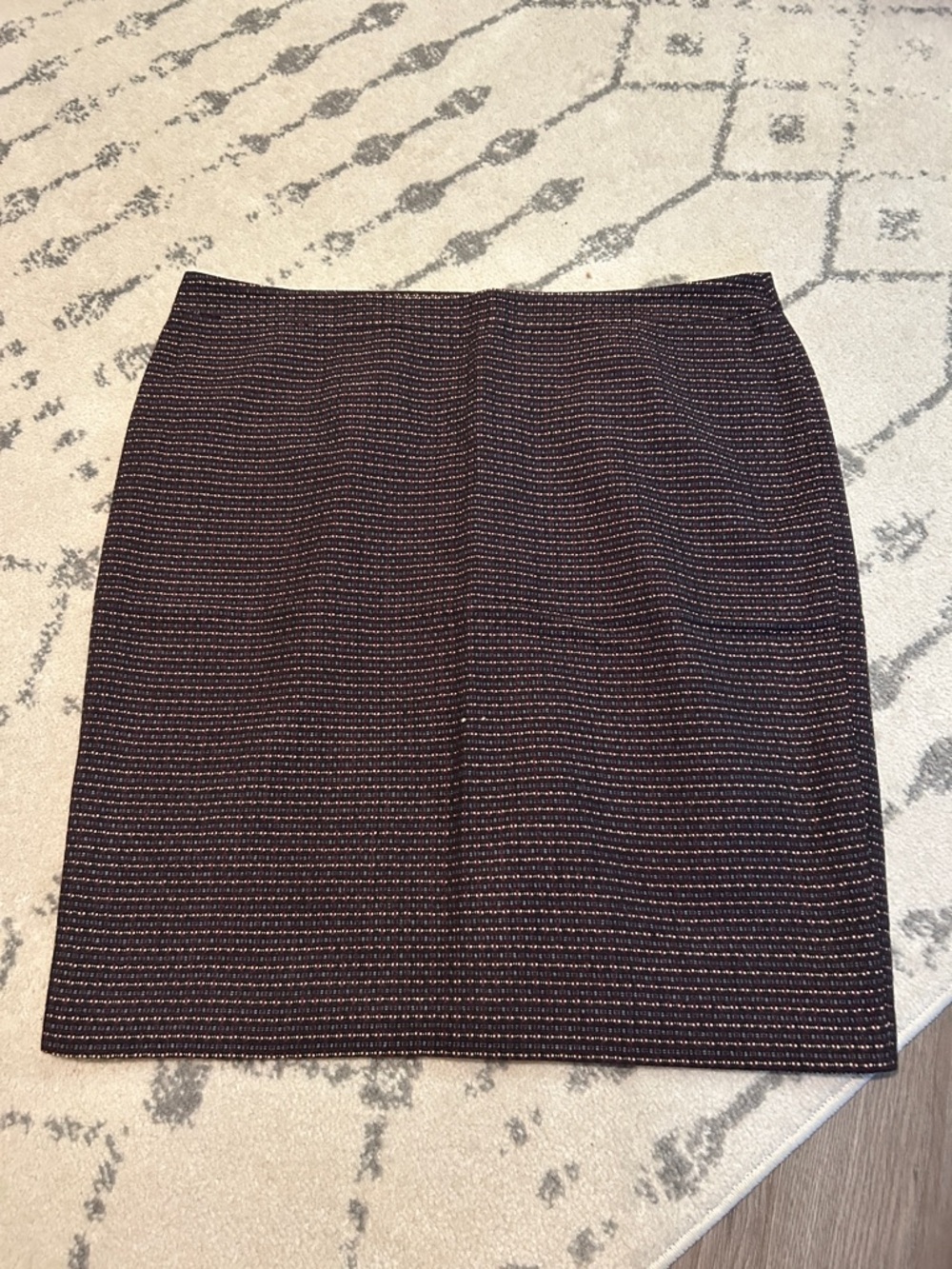 Ann Taylor Black and Pink Textured Pencil Skirt